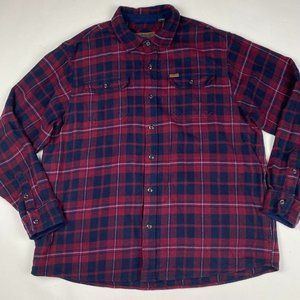 Orvis Plaid Shirt Jacket Shacket Men's XXL Red Blue Plaid 2XL